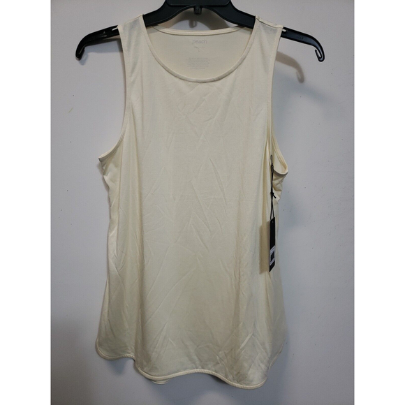 Peach Alina Tank Top L Yellow Moisture Wicking athletic tunic sleeveless USA - Picture 1 of 8